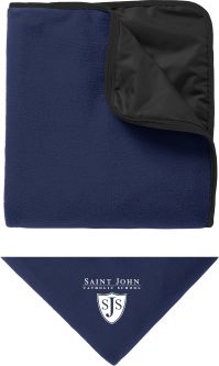 Port Authority Fleece & Poly Travel Blanket, Navy